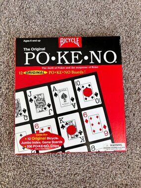 The Original Pokeno PO-KE-NO Bicycle Poker Keno Board Game **COMPLETE**&Like New
